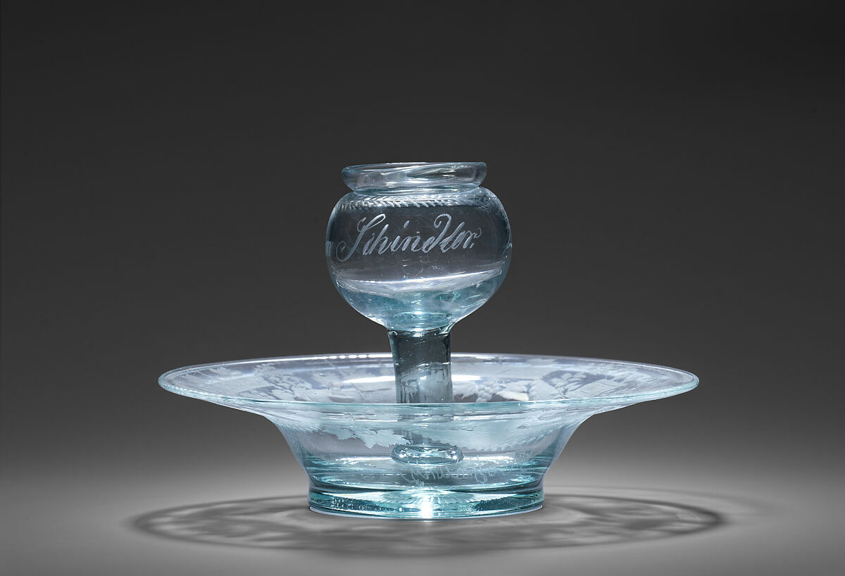 Inkwell, Glass, Bohemian