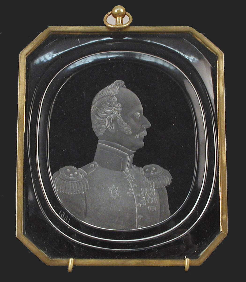 Medallion, Dominik Bimann (Bohemian, Harrachsdorf 1800–1857 Eger), Glass, Bohemian 
