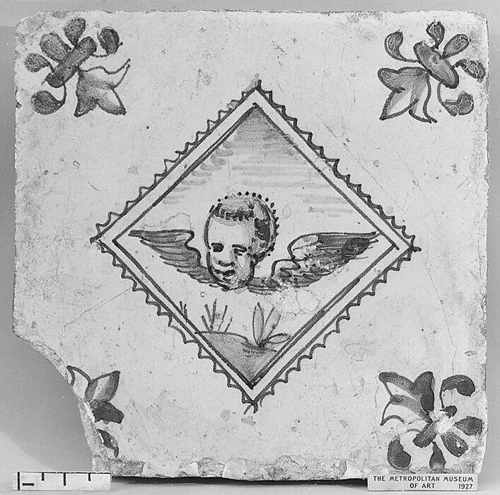 Tile, Tin-glazed earthenware, Dutch 