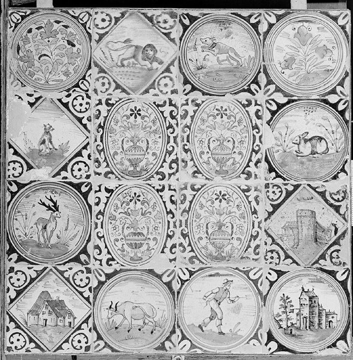 Tile, Tin-glazed earthenware, Dutch, Holland