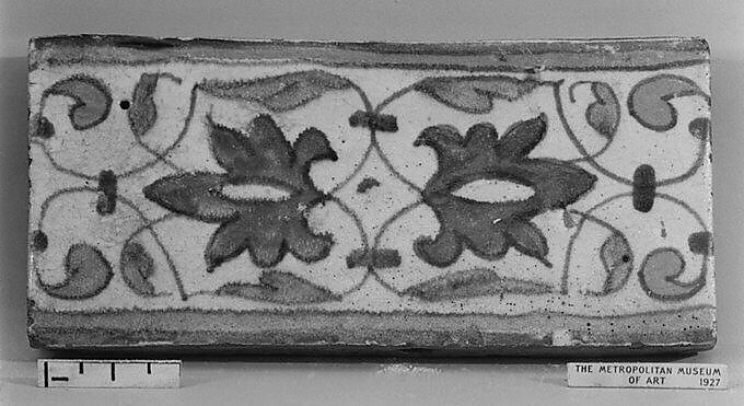 Border tile, Tin-glazed earthenware, Flemish, Antwerp or Dutch 