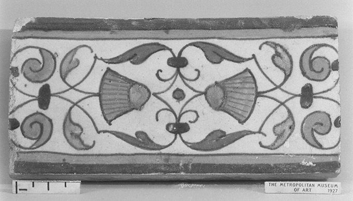 Border tile, Tin-glazed earthenware, Flemish, Antwerp or Dutch 