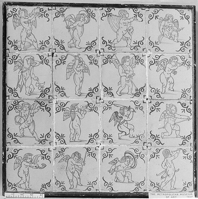 Tiles, Tin-glazed earthenware, Dutch 