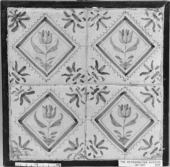 Tile, Tin-glazed earthenware, Dutch 