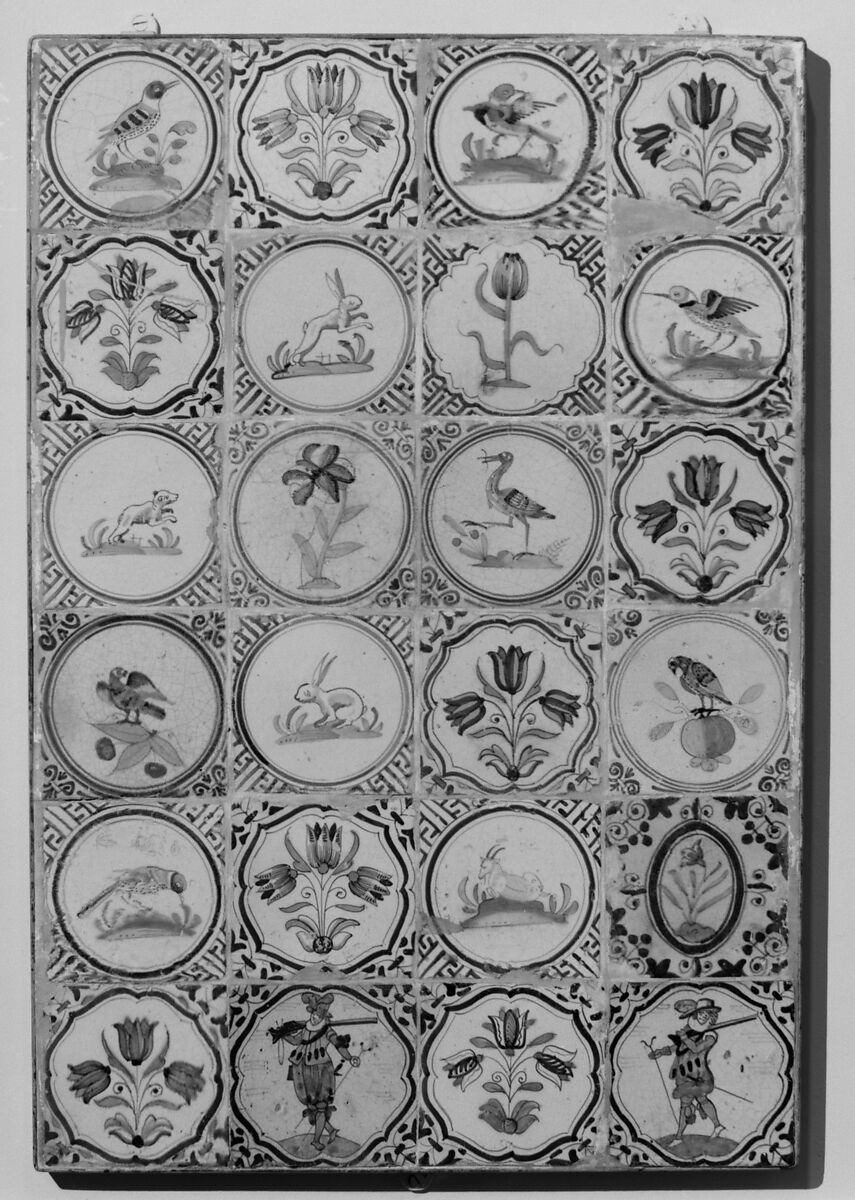 Tile, Delftware (tin-glazed earthenware), Dutch