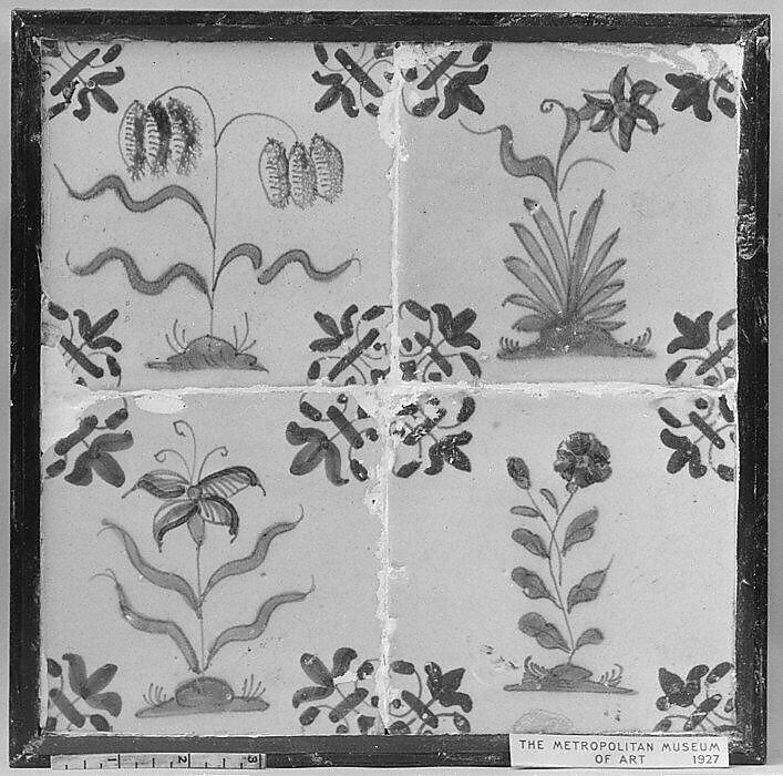 Tiles, Tin-glazed earthenware, Dutch 