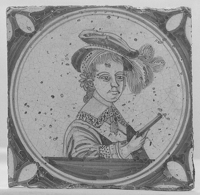 Prince Frederik Hendrik of Orange (1584–1647) as a child, Tin-glazed earthenware, Dutch 