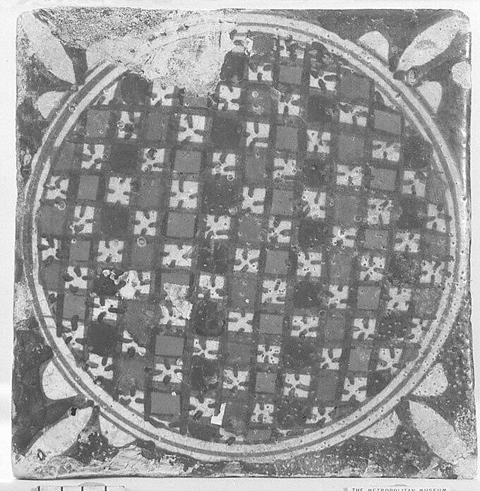 Floor tile, Maiolica (tin-glazed earthenware), Dutch 