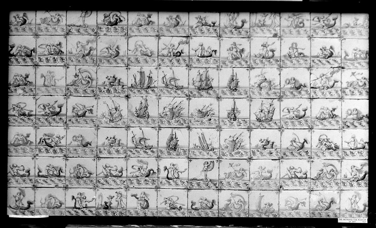Tiles, Tin-glazed earthenware, Dutch 