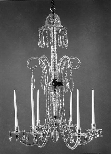 Chandelier, Cut blown glass, American 