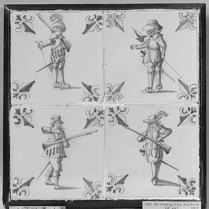 Tile, Delftware (tin-glazed earthenware), Dutch 