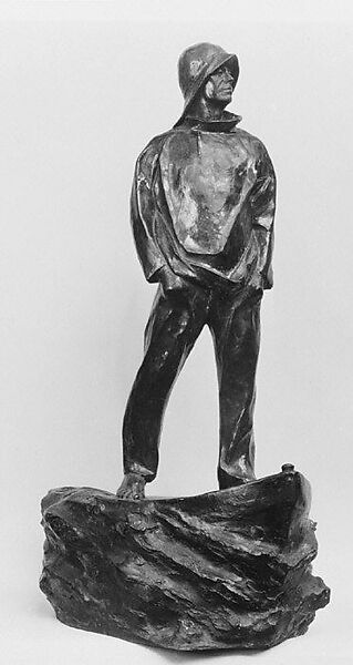 Belgian Fisherman, Pierre de Soete (Beglian, Molenbeek-Saint-Jean, Brussels 1886–1948 Brussels), Bronze, Belgian 