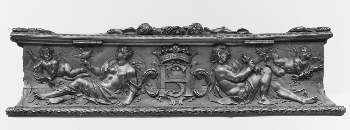 Box, Walnut, ebony, French