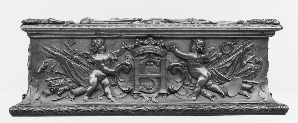 Box, Walnut, ebony, French