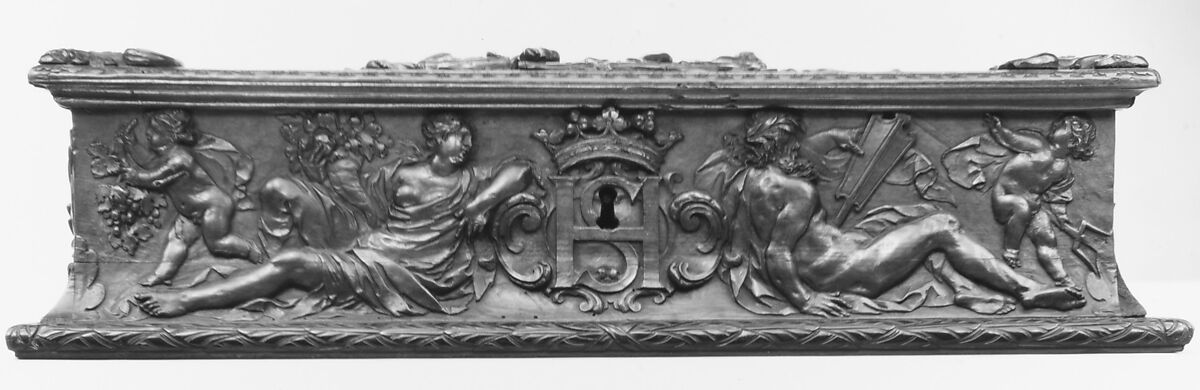 Box, Walnut, ebony, French