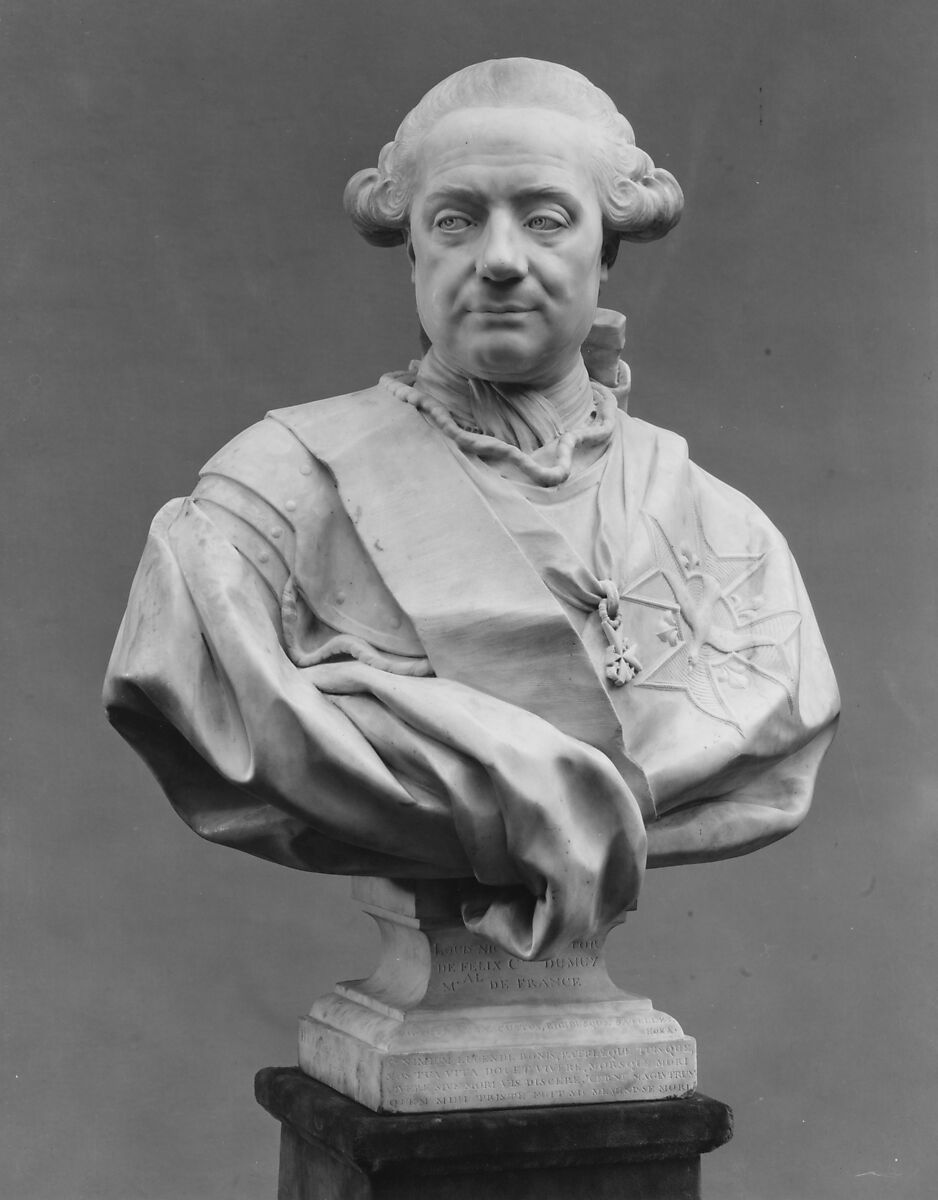 Louis Nicolas Victor de Félix, Comte du Muy and Marshal of France (1711–1775), Jean Jacques Caffiéri (French, Paris 1725–1792 Paris), Marble, French, Paris