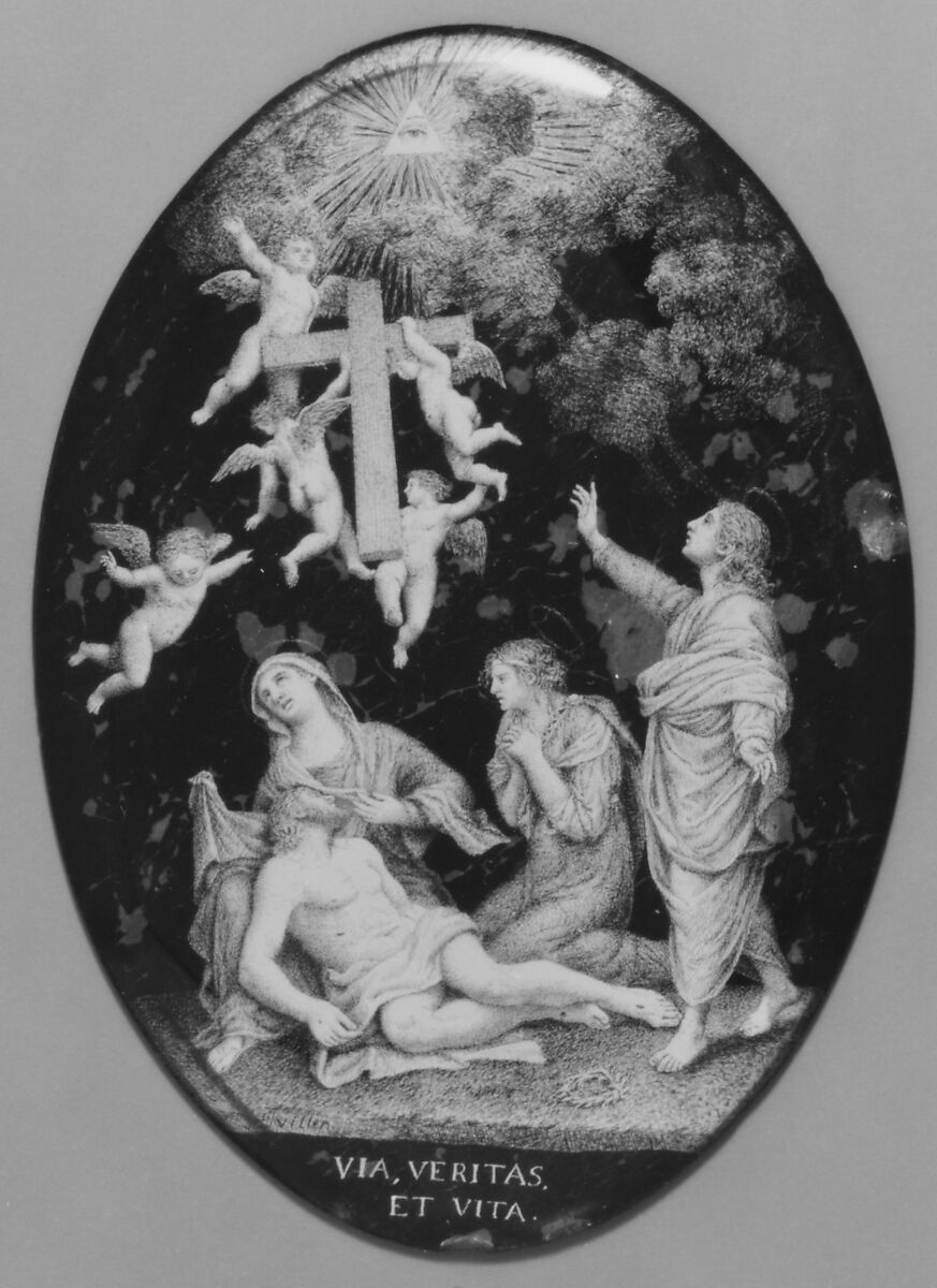 Pendant, Glass and silver, French, Paris