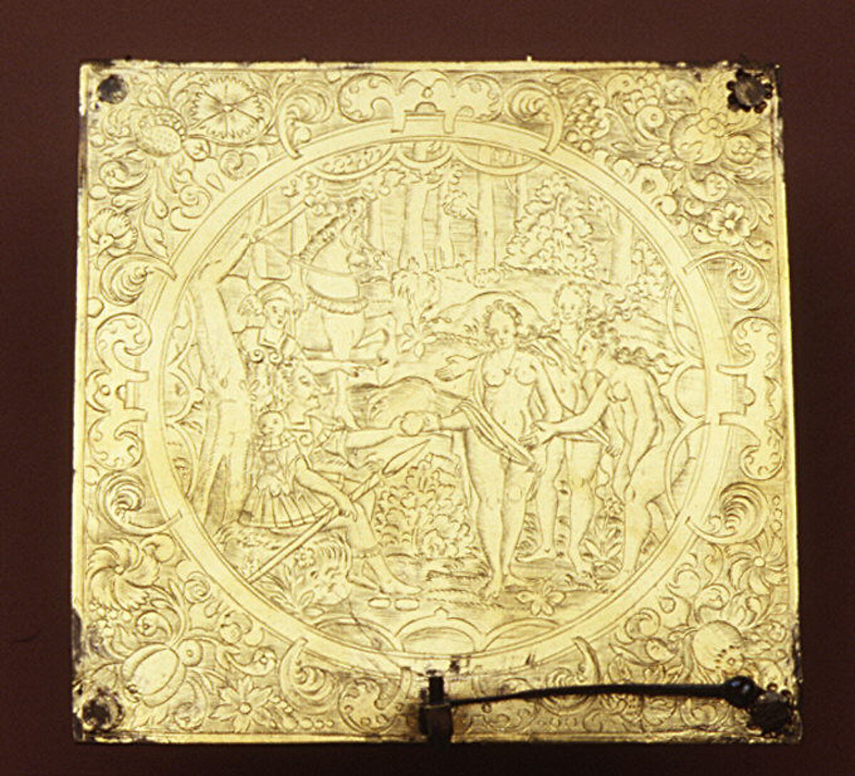 Table clock, Johann Reinhold the Elder (ca. 1550–1596), Case: gilt brass; movement: iron, German, Augsburg