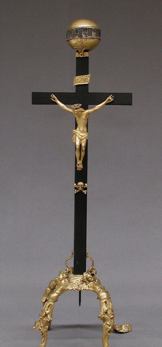 Clock, Case: ebony veneered on fruitwood, and gilded brass; Movement: iron and brass, back plate of brass, front plate of steel, Polish, probably Krakow