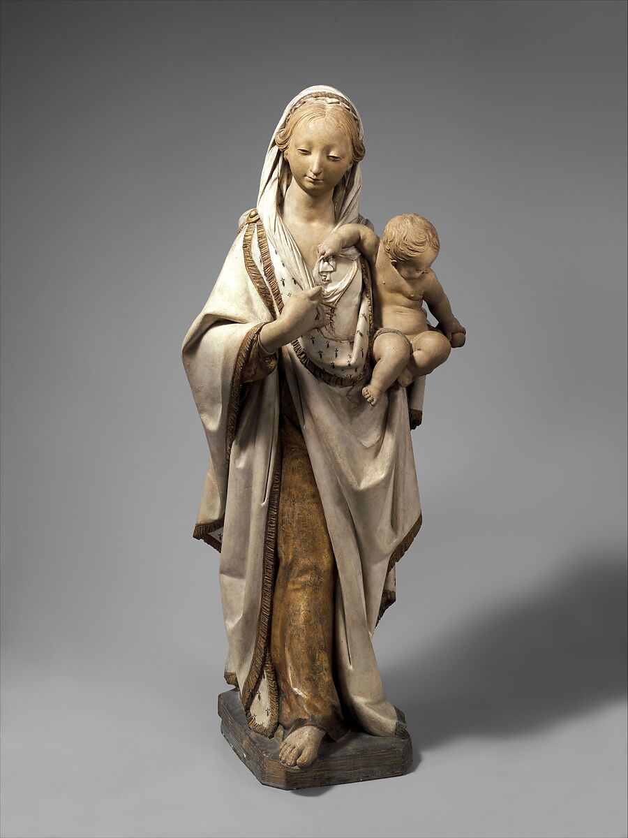 Virgin and Child, Circle of Pierre Biardeau (French, Le Mans 1608–1671 Angers), Terracotta, partially polychromed and gilt, Northwestern French 