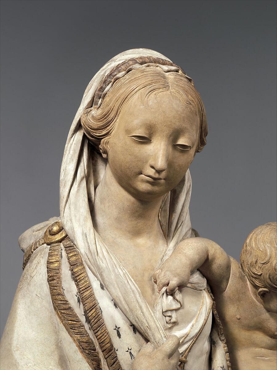 Virgin and Child, Circle of Pierre Biardeau (French, Le Mans 1608–1671 Angers), Terracotta, partially polychromed and gilt, Northwestern French