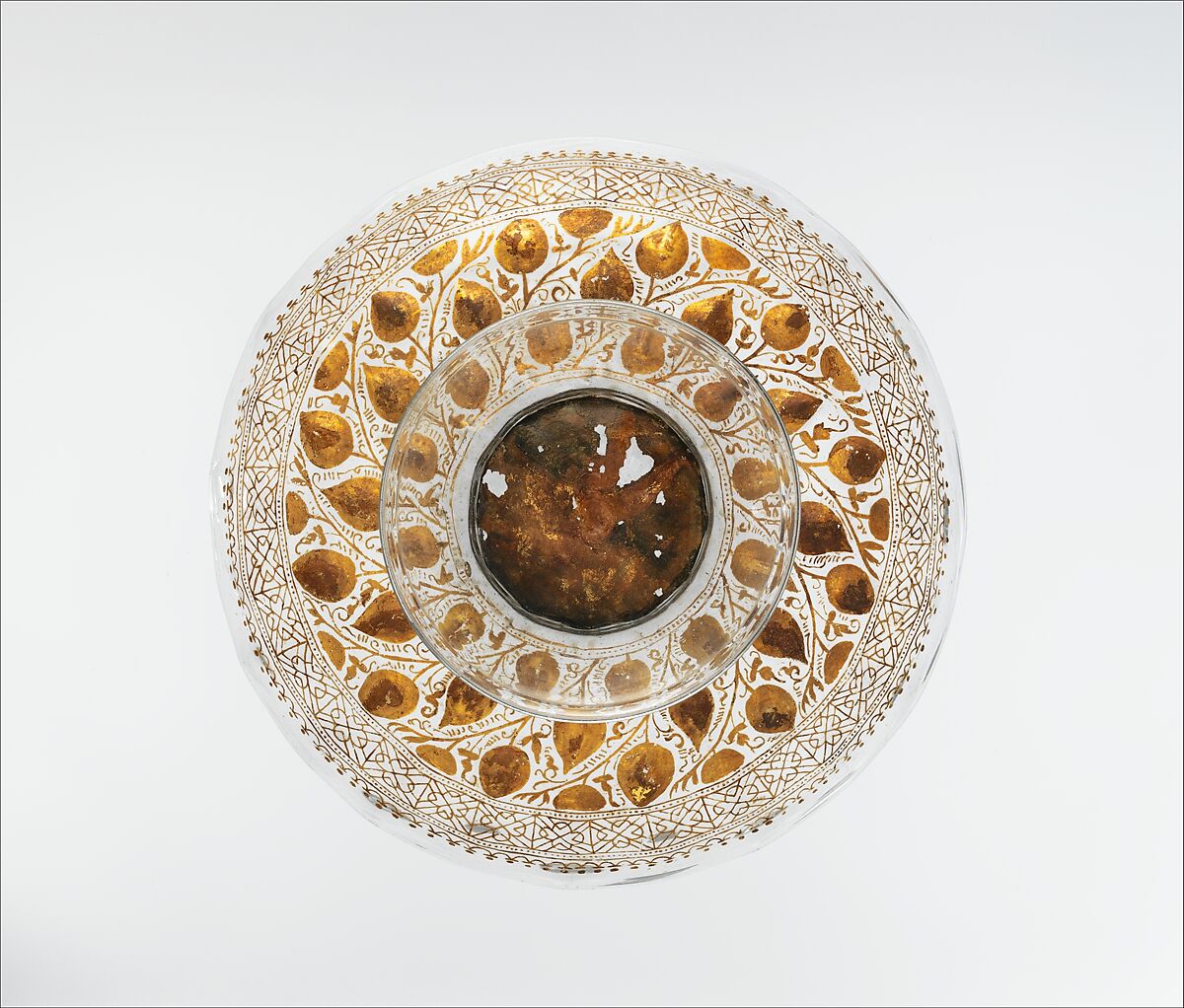 Tazza, Glass, "cold-painted", Italian, Venice (Murano) or Spain or Austrian