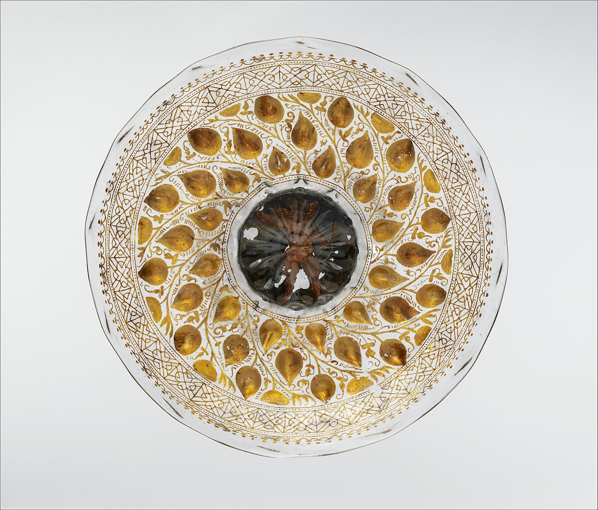 Tazza, Glass, "cold-painted", Italian, Venice (Murano) or Spain or Austrian