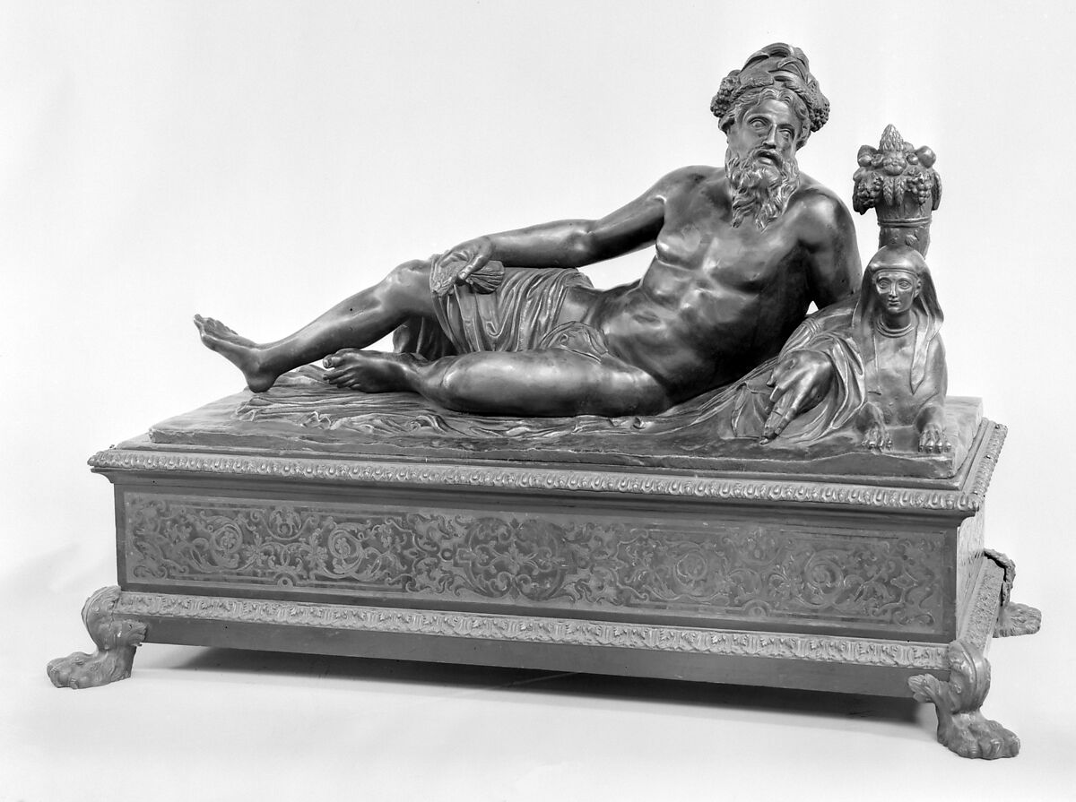 River God, The Nile, Bronze, wood, gilt bronze, French