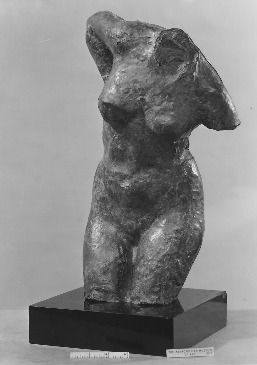 Torso: Woman Rubbing Her Back with a Sponge, Edgar Degas (French, Paris 1834–1917 Paris), Bronze, French 