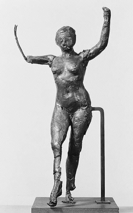 Dancer Moving Forward, Arms Raised, Right Leg Forward (Second State), Edgar Degas (French, Paris 1834–1917 Paris), Bronze, French