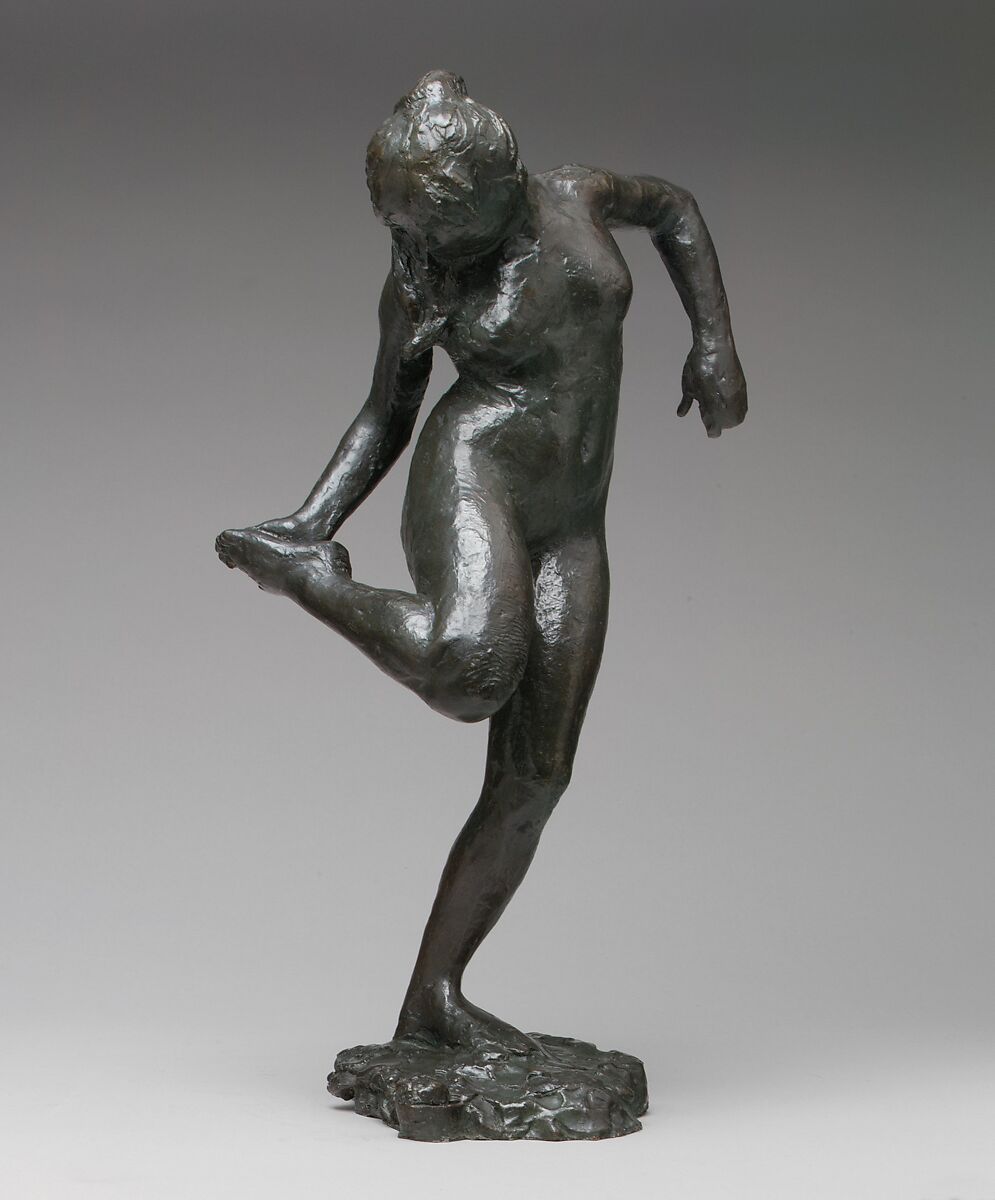 Dancer Looking at the Sole of Her Right Foot (Fourth State), Edgar Degas (French, Paris 1834–1917 Paris), Bronze, French 