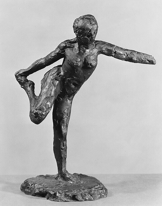 Dancer Holding her Right Foot in Her Right Hand, Edgar Degas (French, Paris 1834–1917 Paris), Bronze, French 