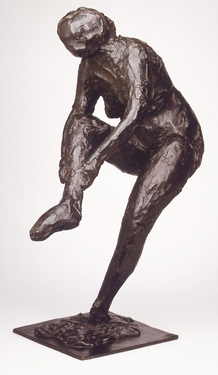 Dancer Putting on Her Stockings (Second State), Edgar Degas (French, Paris 1834–1917 Paris), Bronze, French 