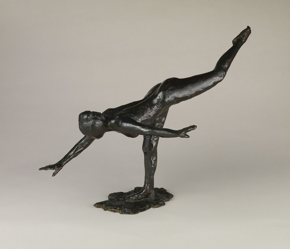 First Arabesque Penchée, Edgar Degas (French, Paris 1834–1917 Paris), Bronze, French 