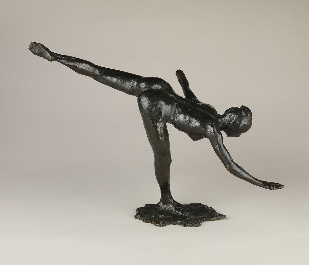 First Arabesque Penchée, Edgar Degas (French, Paris 1834–1917 Paris), Bronze, French