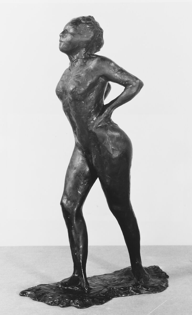 Dancer at Rest, Hands Behind Her Back, Right Leg Forward, Edgar Degas (French, Paris 1834–1917 Paris), Bronze, French 