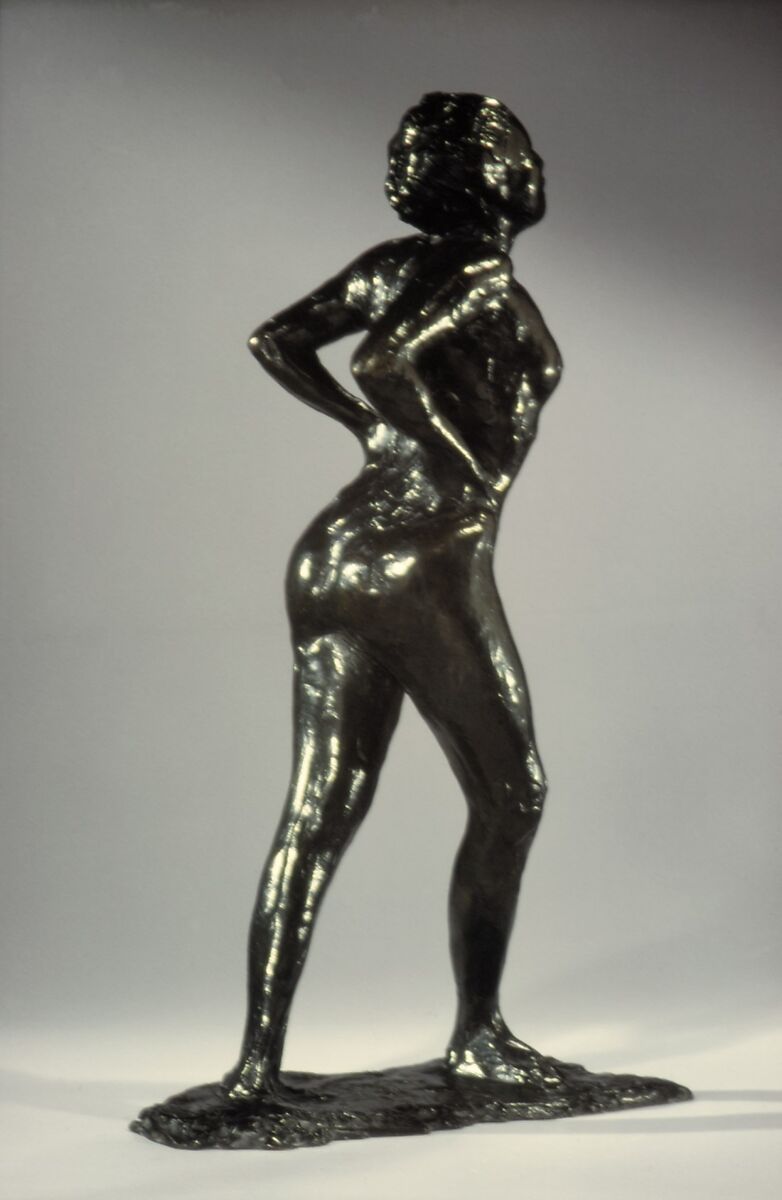 Dancer at Rest, Hands Behind Her Back, Right Leg Forward, Edgar Degas (French, Paris 1834–1917 Paris), Bronze, French