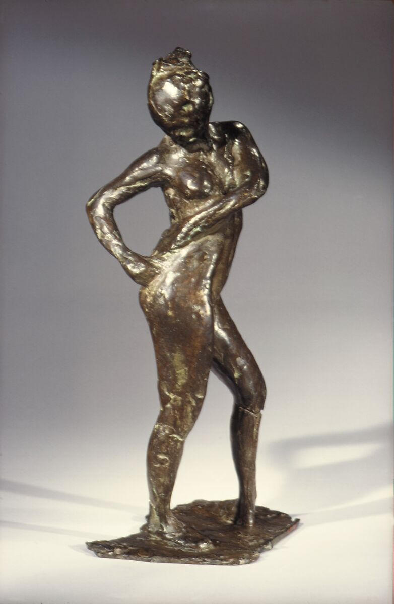 Dancer Fastening the String of Her Tights, Edgar Degas (French, Paris 1834–1917 Paris), Bronze, French 