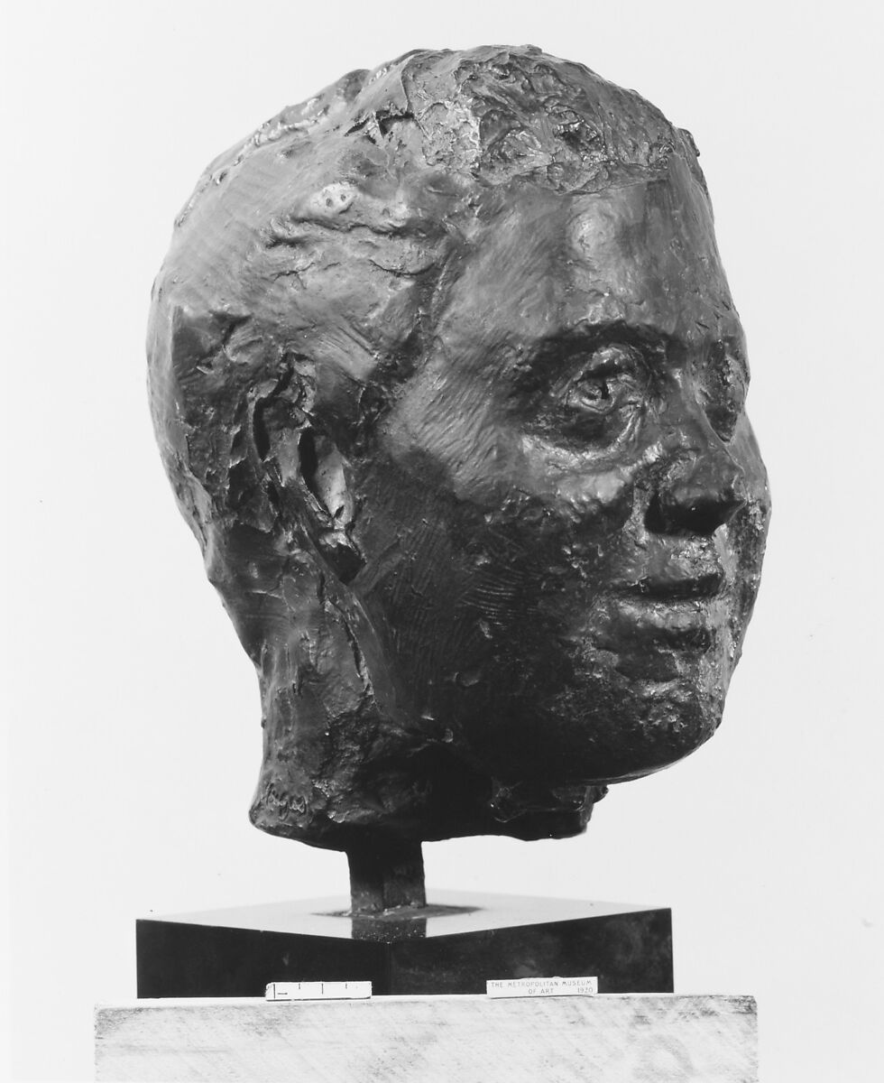 Study for a Portrait of Mathilde Salle, Edgar Degas (French, Paris 1834–1917 Paris), Bronze on black marble base, French 