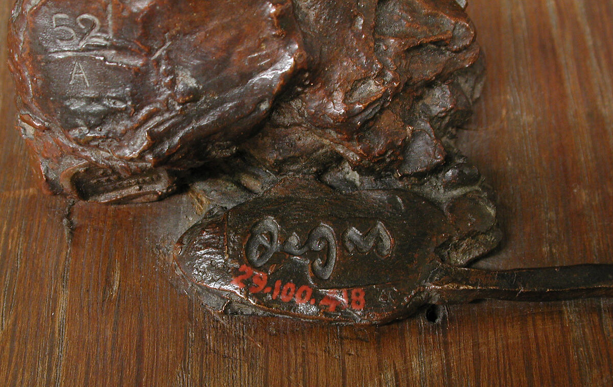 Dancer Putting on Her Stocking (First State), Edgar Degas (French, Paris 1834–1917 Paris), Bronze, French