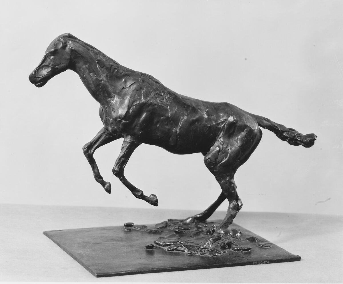 Horse Balking, Edgar Degas (French, Paris 1834–1917 Paris), Bronze, French 
