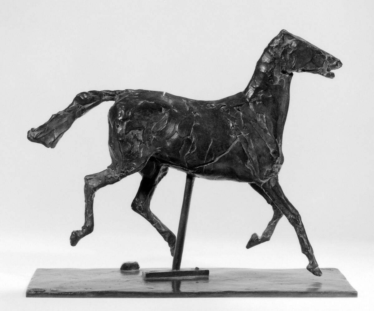 Horse Trotting, the Feet Not Touching the Ground, Edgar Degas (French, Paris 1834–1917 Paris), Bronze, French