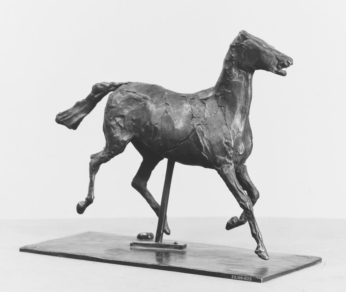 Horse Trotting, the Feet Not Touching the Ground, Edgar Degas (French, Paris 1834–1917 Paris), Bronze, French 