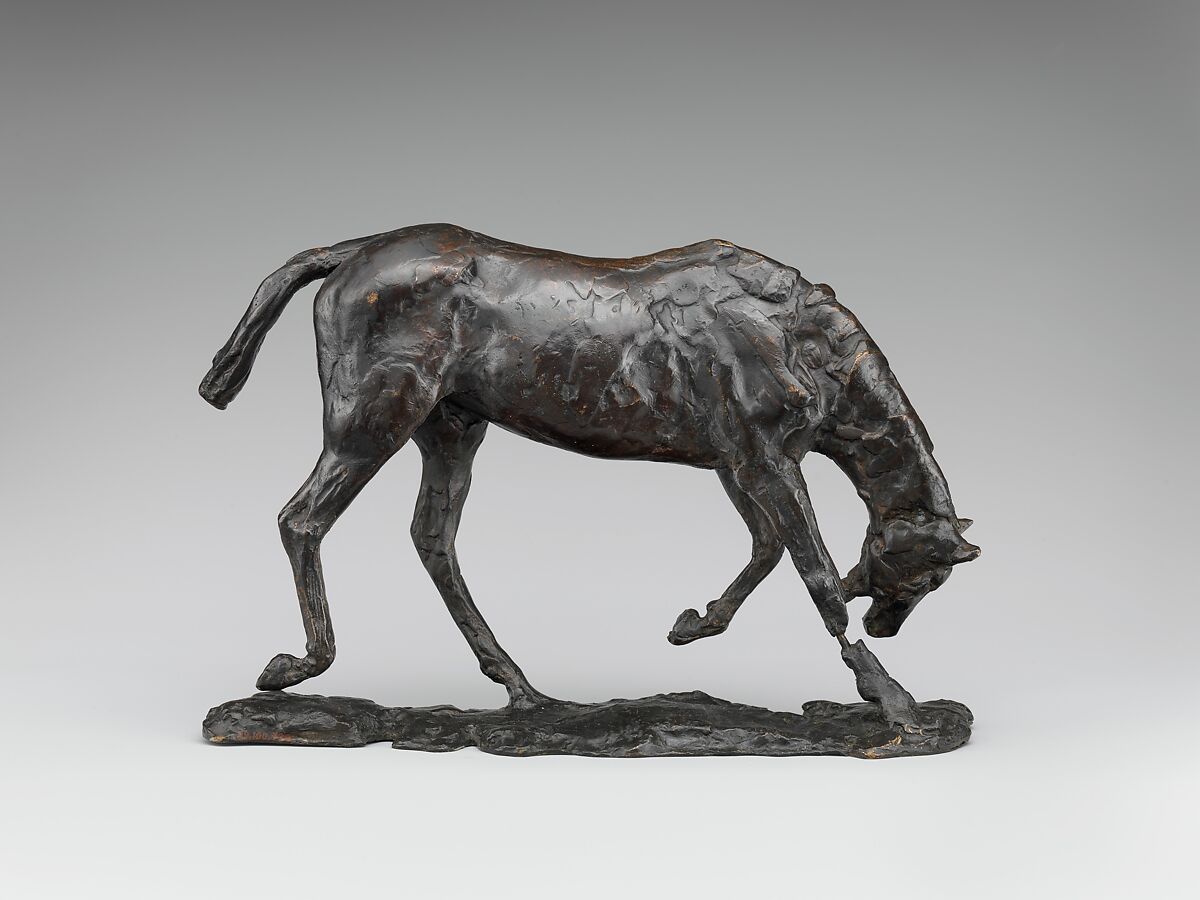 Horse with Head Lowered, Edgar Degas (French, Paris 1834–1917 Paris), Bronze, French