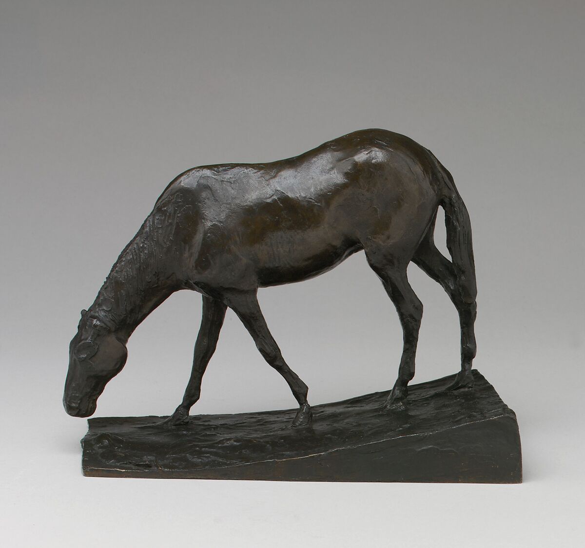 Horse at Trough, Edgar Degas (French, Paris 1834–1917 Paris), Bronze, French