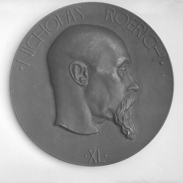 Nicholas (Nicolas Constantinovitch) Roerich, born 1874; struck in the honor of the fortieth anniversary of his activity, Medalist: Henry Dropsy (French, Paris 1885–1969 Veneux-les-Sablons), Bronze, French 