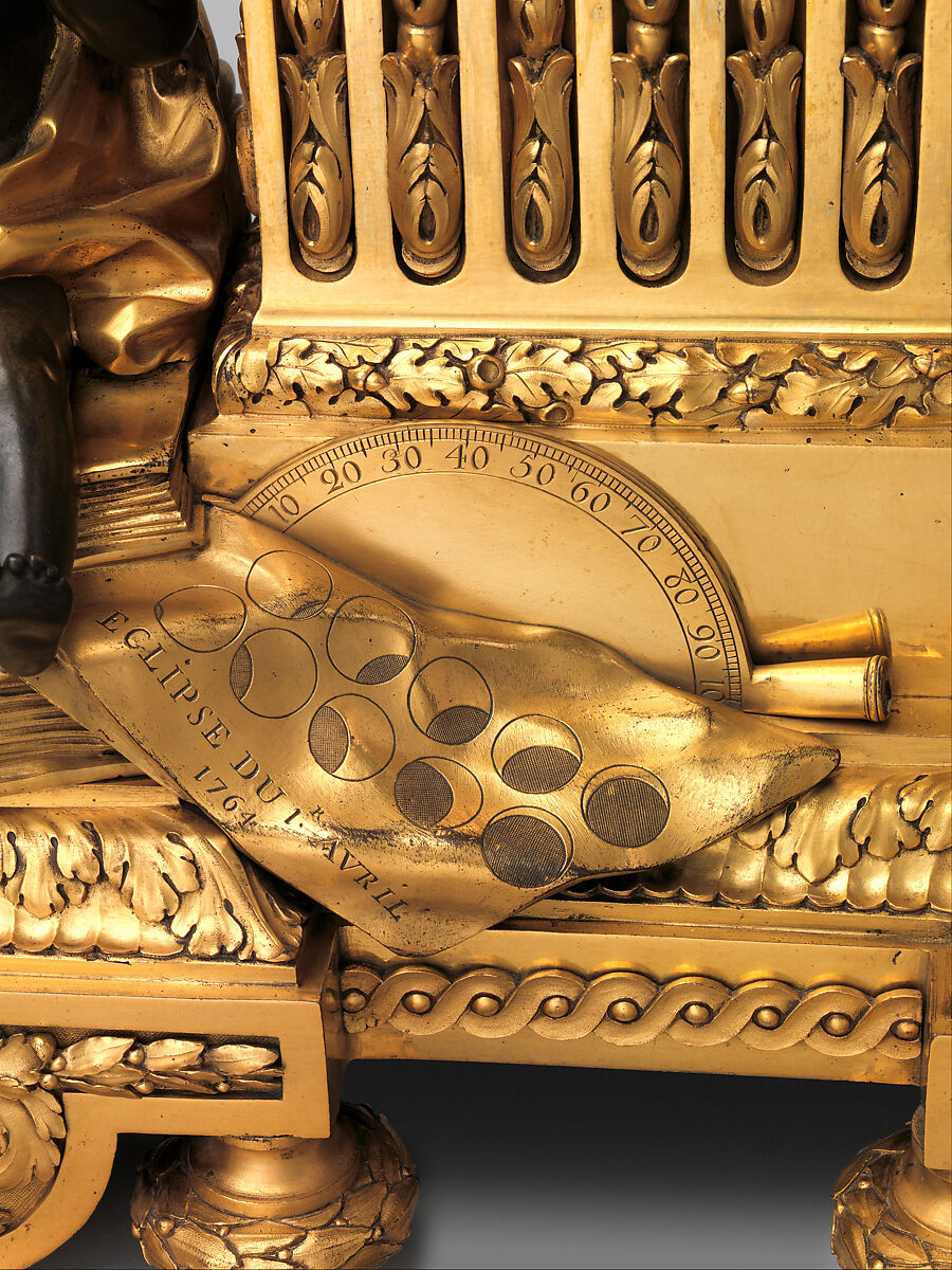 Mantel clock ("Pendule Uranie"), Clockmaker: Jean-André Lepaute (French, 1720–1789), Case: patinated bronze and gilded bronze; Dial: white enamel; Movement: brass and steel, French, Paris