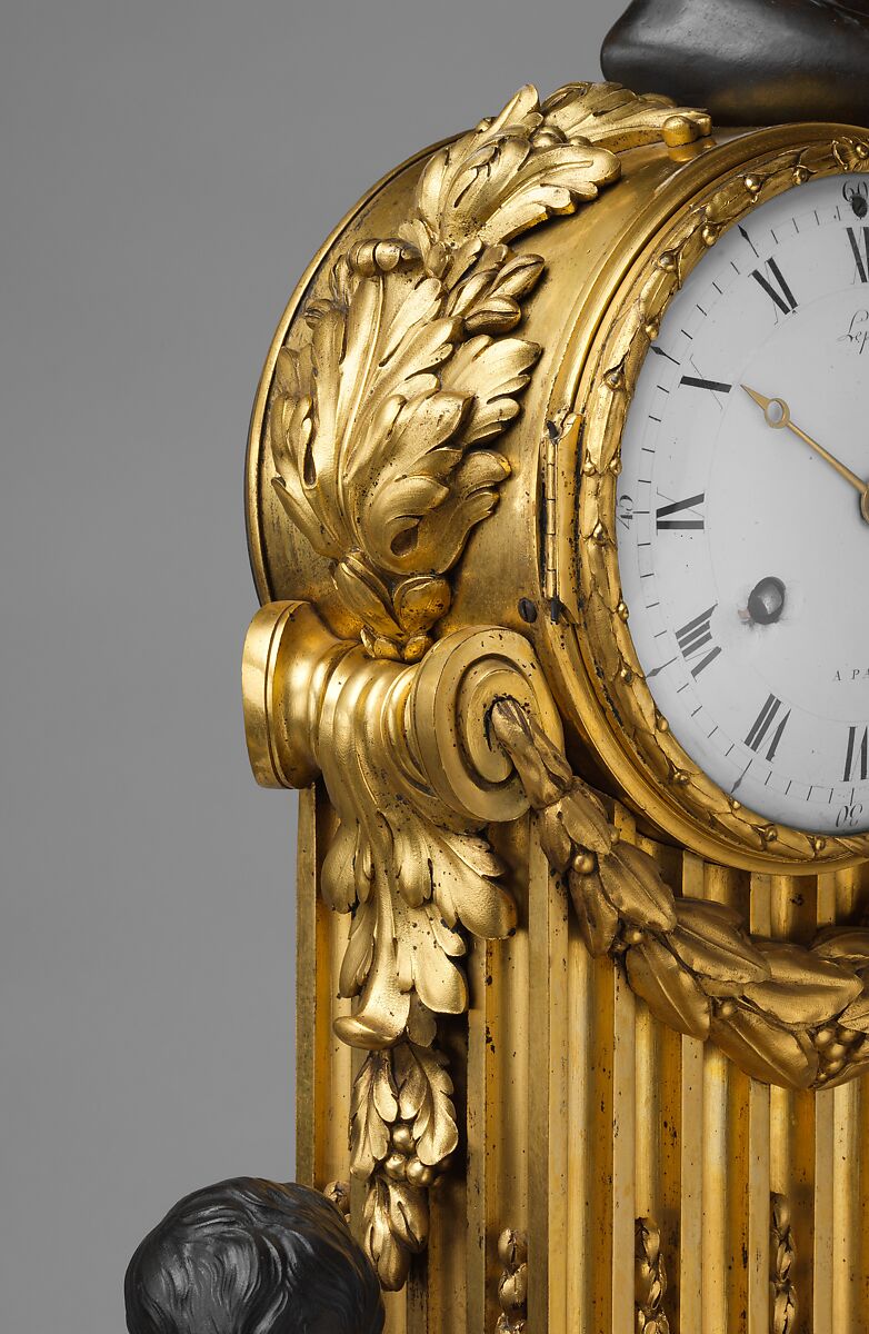 Mantel clock ("Pendule Uranie"), Clockmaker: Jean-André Lepaute (French, 1720–1789), Case: patinated bronze and gilded bronze; Dial: white enamel; Movement: brass and steel, French, Paris