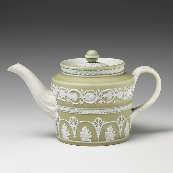 Teapot with cover, Josiah Wedgwood and Sons (British, Etruria, Staffordshire, 1759–present), Jasperware, British, Etruria, Staffordshire 