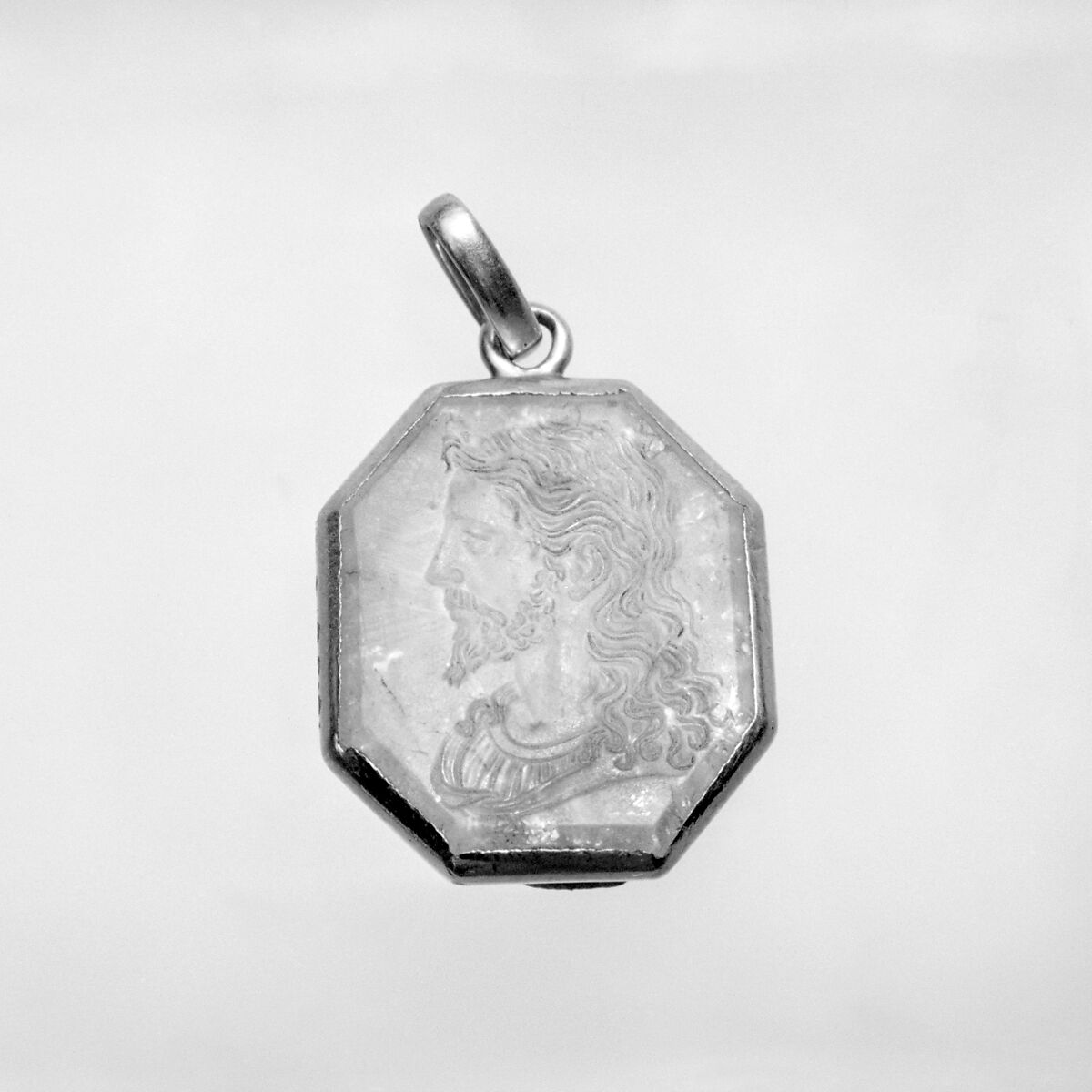 Head of Christ, Aquamarine and gold, Italian 